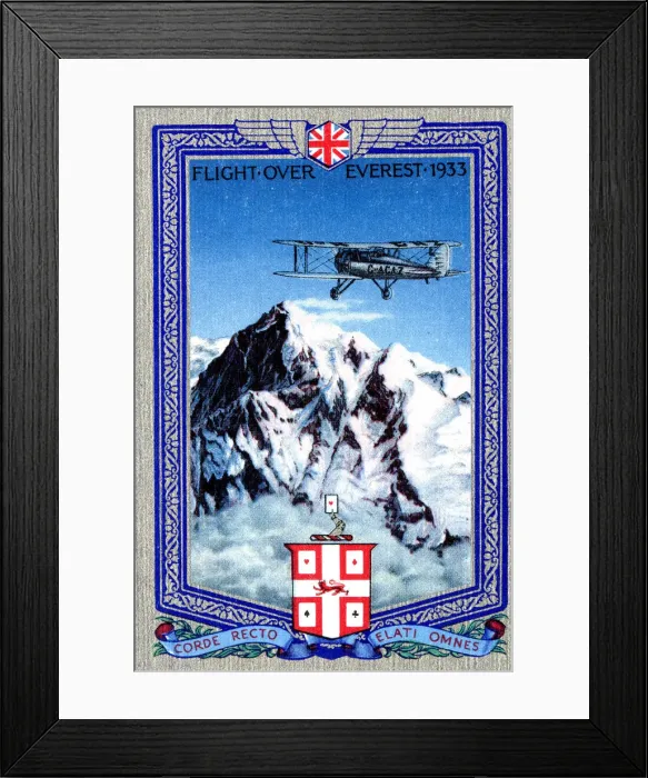 Framed Print : Playing card back, first flight over Mount Everest Framed Print : Playing card back, first flight over Mount Everest