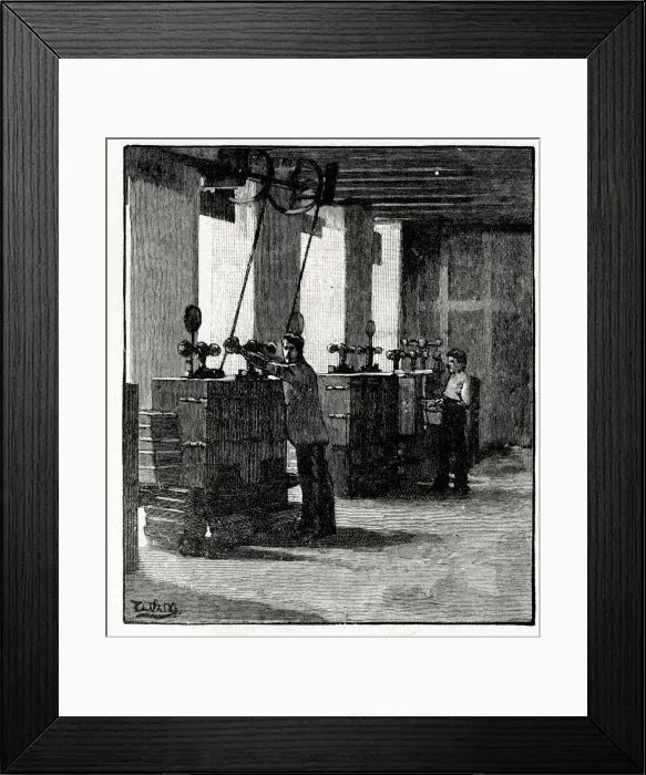 Framed Print : Frys Cocoa and Chocolate, hydraulic presses Framed Print : Frys Cocoa and Chocolate, hydraulic presses