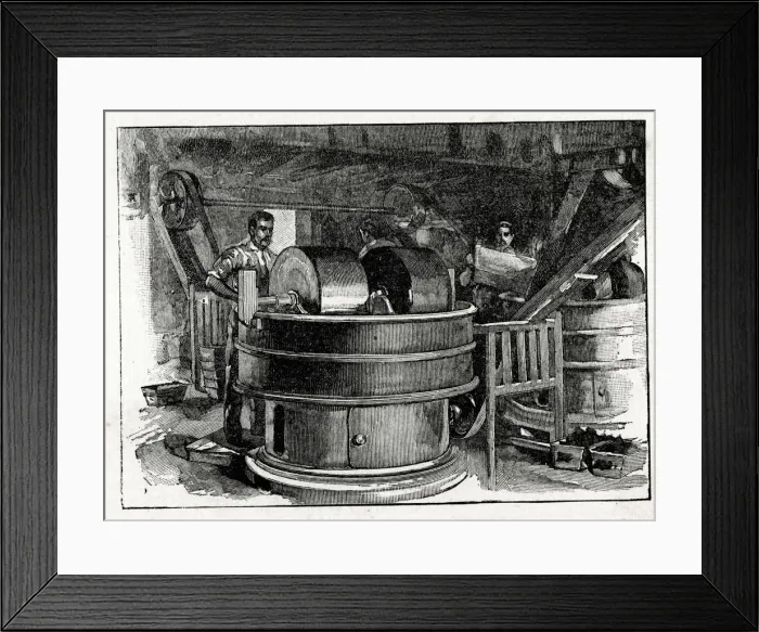 Framed Print : Frys Cocoa and Chocolate, mixing pans Framed Print : Frys Cocoa and Chocolate, mixing pans