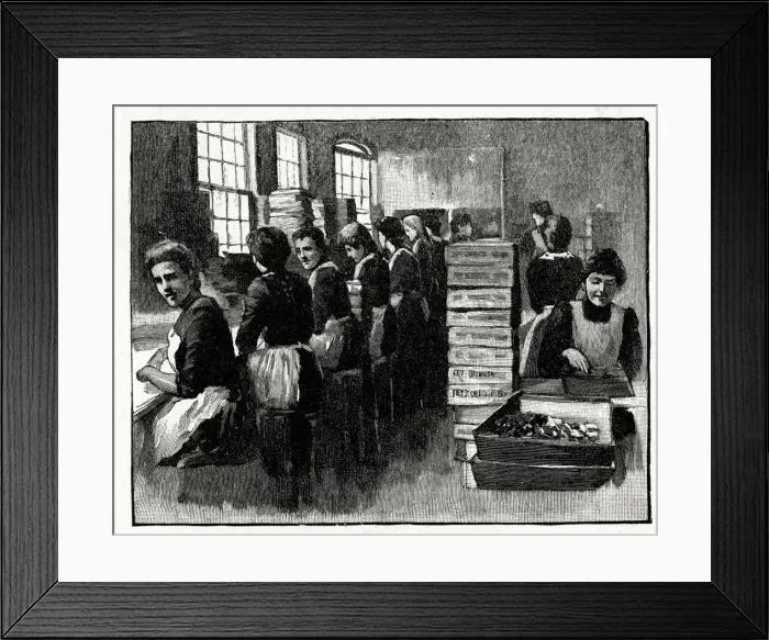 Framed Print : Frys Cocoa and Chocolate, packing chocolate Framed Print : Frys Cocoa and Chocolate, packing chocolate