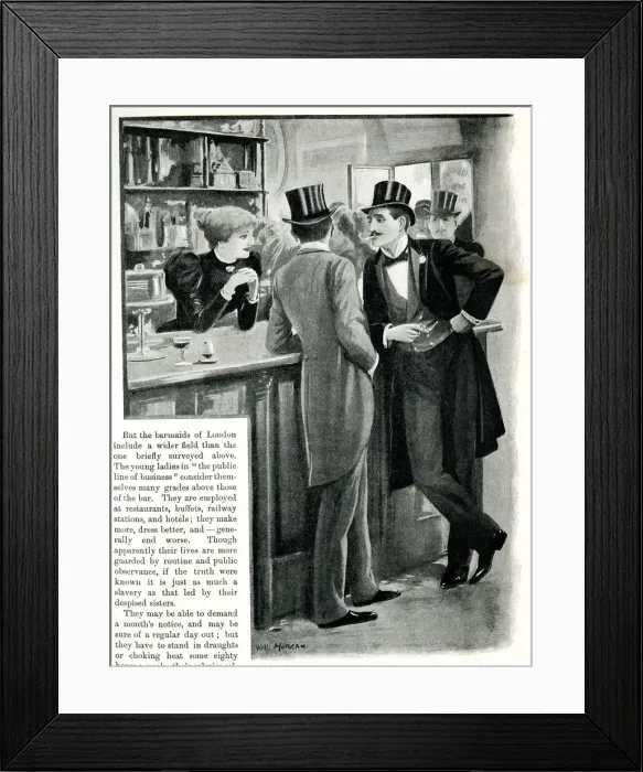 Framed Print : Girl Workers of London - The Barmaid Framed Print : Girl Workers of London - The Barmaid
