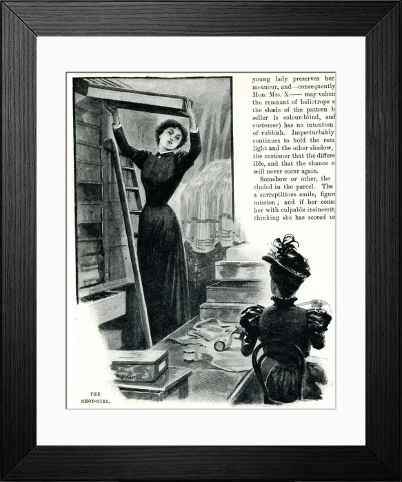 Framed Print : Girl Workers of London - The Shop Girl Framed Print : Girl Workers of London - The Shop Girl
