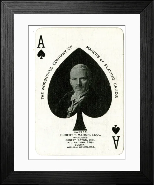 Framed Print : Hubert T Marsh on an Ace of Spades playing card Framed Print : Hubert T Marsh on an Ace of Spades playing card