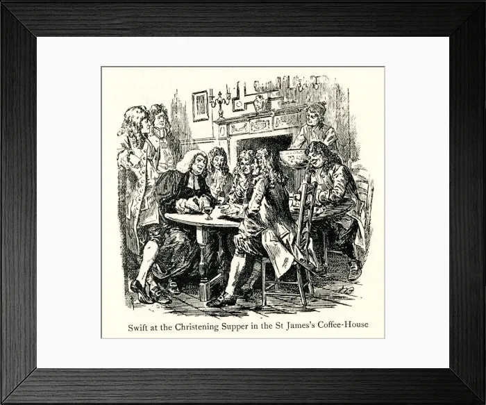 Framed Print : Jonathan Swift at Christening Supper, London Framed Print : Jonathan Swift at Christening Supper, London