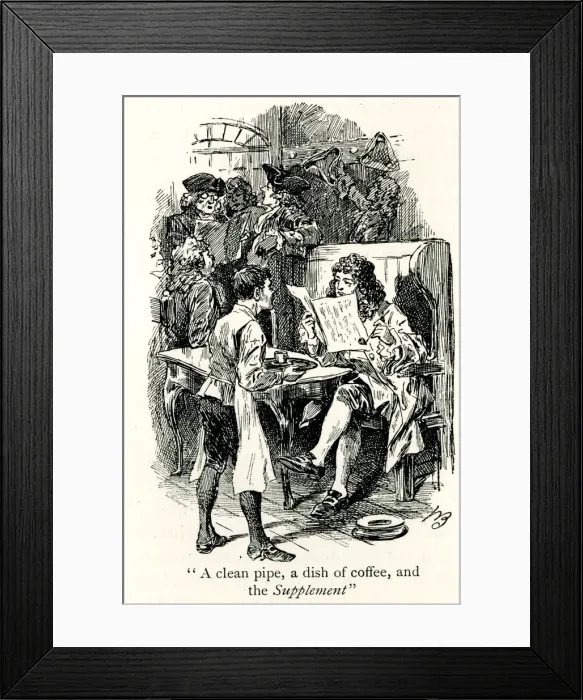Framed Print : Scene in a London coffee house Framed Print : Scene in a London coffee house
