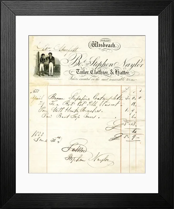 Framed Print : Stationery, Mens Tailor Clothier and Hatter Framed Print : Stationery, Mens Tailor Clothier and Hatter