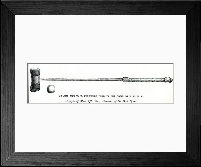 Framed Print : Mallet and ball used in game of Pall Mall
