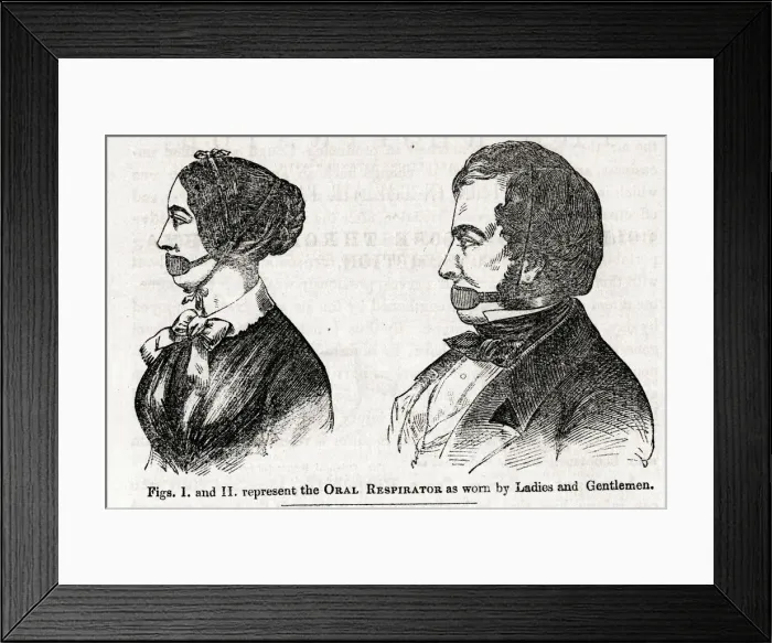 Framed Print : Oral Respirators for Ladies and Gentlemen Framed Print : Oral Respirators for Ladies and Gentlemen