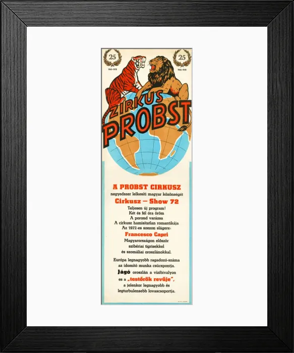 Framed Print : Poster, Probst Circus, Hungary Framed Print : Poster, Probst Circus, Hungary