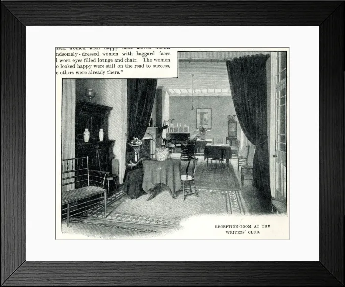Framed Print : Reception room at the Writers Club, London Framed Print : Reception room at the Writers Club, London