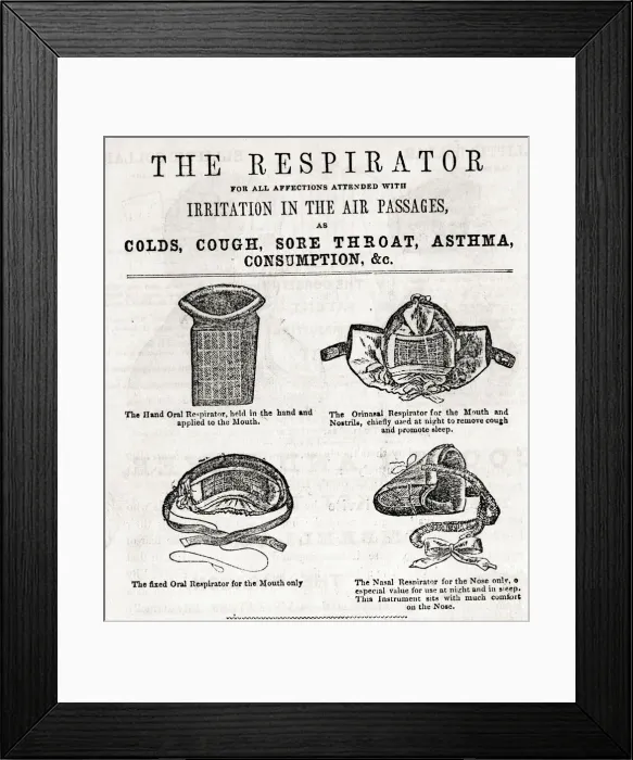 Framed Print : The Respirator for colds, cough, sore throat, etc Framed Print : The Respirator for colds, cough, sore throat, etc