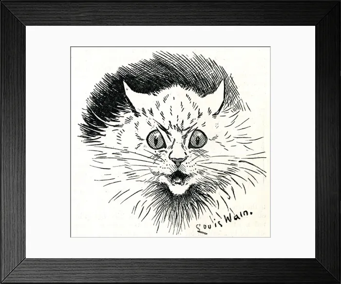 Framed Print : Scarey cat - Mr Louis Wain at Home Framed Print : Scarey cat - Mr Louis Wain at Home