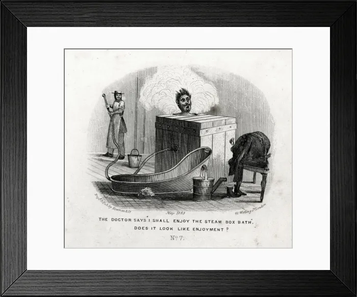 Framed Print : Steam Box Bath - The Water Cure Framed Print : Steam Box Bath - The Water Cure