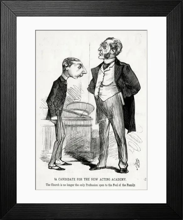 Framed Print : Cartoon, A candidate for the new acting academy