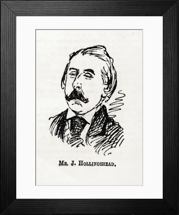 Framed Print : Cartoon, John Hollingshead, Gaiety Theatre manager Framed Print : Cartoon, John Hollingshead, Gaiety Theatre manager
