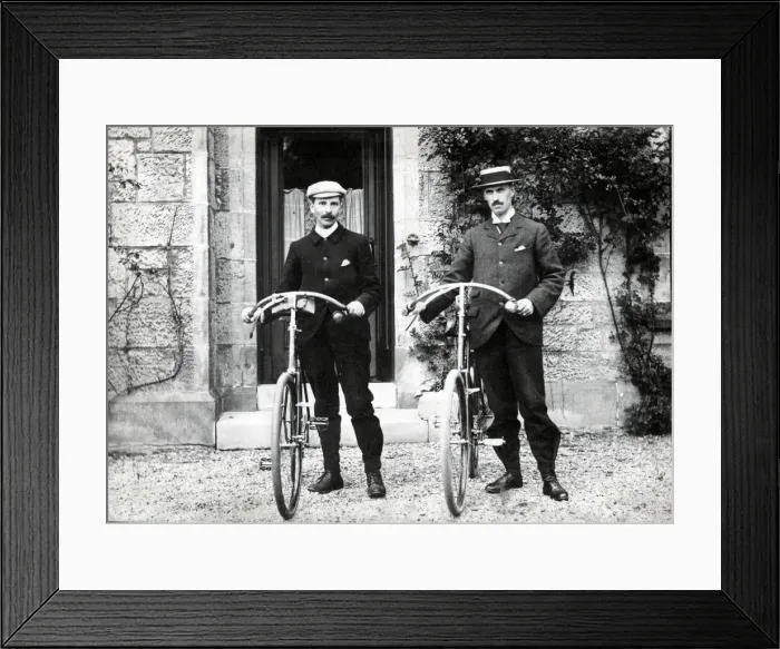 Framed Print : Two men and their bicycles Framed Print : Two men and their bicycles