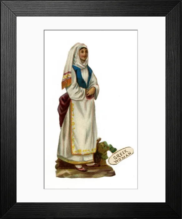 Framed Print : Victorian scrap, a Greek woman Framed Print : Victorian scrap, a Greek woman