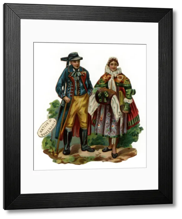Framed Print : Victorian scrap, natives of Pomerania Framed Print : Victorian scrap, natives of Pomerania