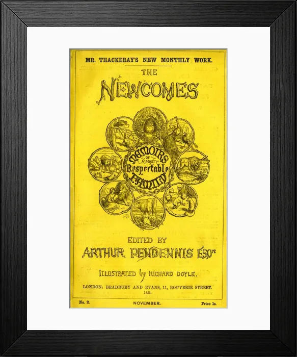Framed Print : Cover design, W M Thackeray, The Newcomes Framed Print : Cover design, W M Thackeray, The Newcomes