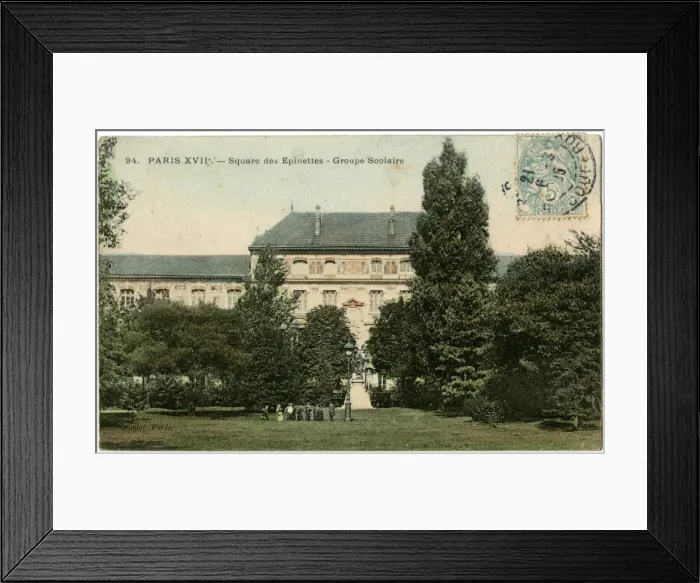Framed Print : School group in Square des Epinettes, Paris, France Framed Print : School group in Square des Epinettes, Paris, France