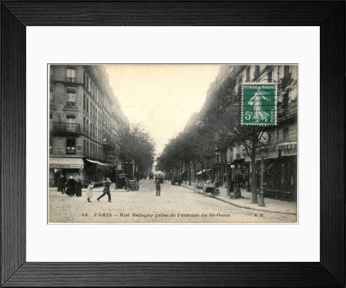 Framed Print : Rue Balagny from Avenue de St Ouen, Paris, France Framed Print : Rue Balagny from Avenue de St Ouen, Paris, France