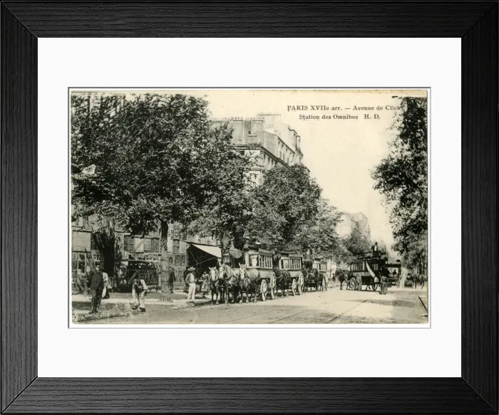 Framed Print : Bus stop in the Avenue de Clichy, Paris, France Framed Print : Bus stop in the Avenue de Clichy, Paris, France