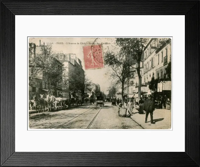 Framed Print : Bus stop in the Avenue de Clichy, Paris, France Framed Print : Bus stop in the Avenue de Clichy, Paris, France