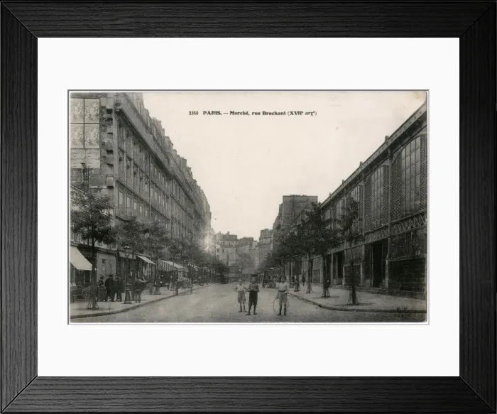 Framed Print : Rue Brochant with covered market building, Paris, France Framed Print : Rue Brochant with covered market building, Paris, France