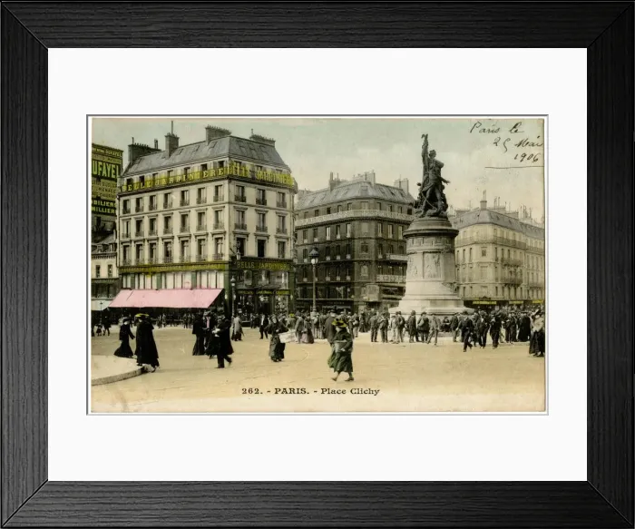 Framed Print : Scene in the Place de Clichy, Paris, France Framed Print : Scene in the Place de Clichy, Paris, France