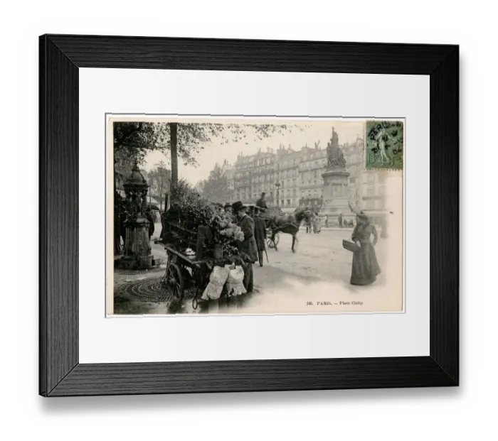 Framed Print : Scene in the Place de Clichy, Paris, France
