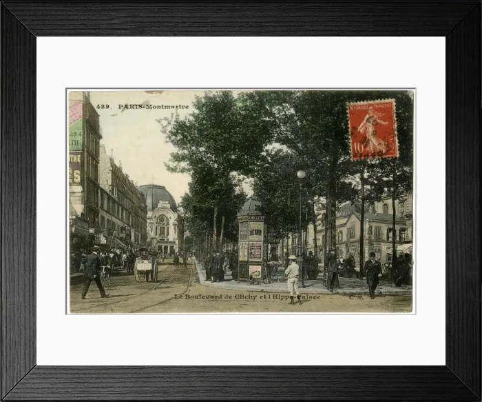 Framed Print : Boulevard de Clichy and Hippodrome Palace, Paris, France Framed Print : Boulevard de Clichy and Hippodrome Palace, Paris, France