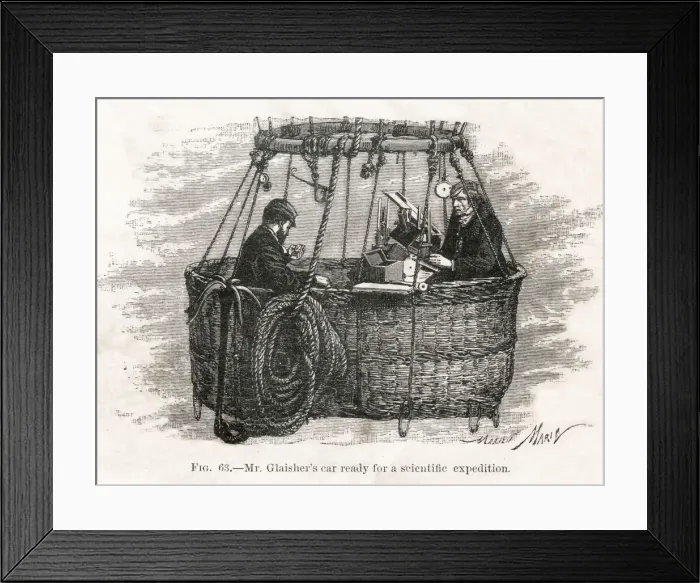 Framed Print : Glaisher and Coxwell balloon flight, 1862 Framed Print : Glaisher and Coxwell balloon flight, 1862