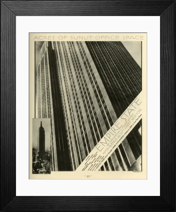 Framed Print : Advert, Empire State Building, New York City, USA Framed Print : Advert, Empire State Building, New York City, USA