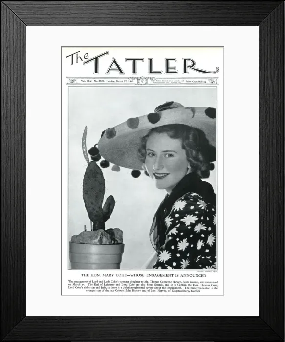Framed Print : Tatler cover, The Hon. Mary Coke by Madame Yevonde Framed Print : Tatler cover, The Hon. Mary Coke by Madame Yevonde