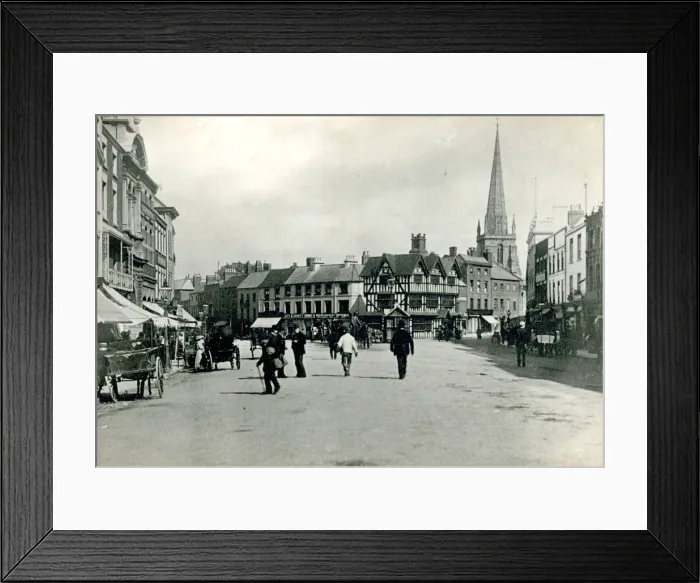 Framed Print : Street scene in Hereford, Herefordshire Framed Print : Street scene in Hereford, Herefordshire