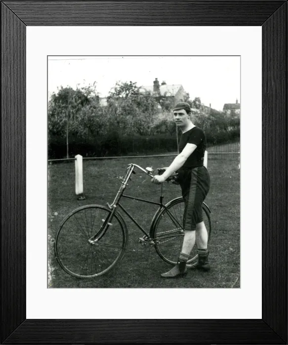 Framed Print : Man with his bicycle Framed Print : Man with his bicycle