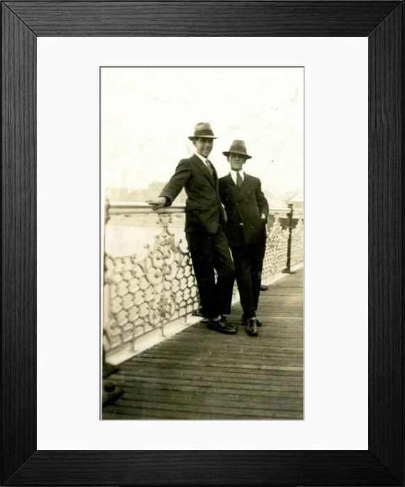 Framed Print : Two men on Brighton Pier, Brighton, East Sussex Framed Print : Two men on Brighton Pier, Brighton, East Sussex