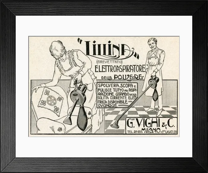 Framed Print : Advert for Lillina electric vacuum cleaner 1920 Framed Print : Advert for Lillina electric vacuum cleaner 1920