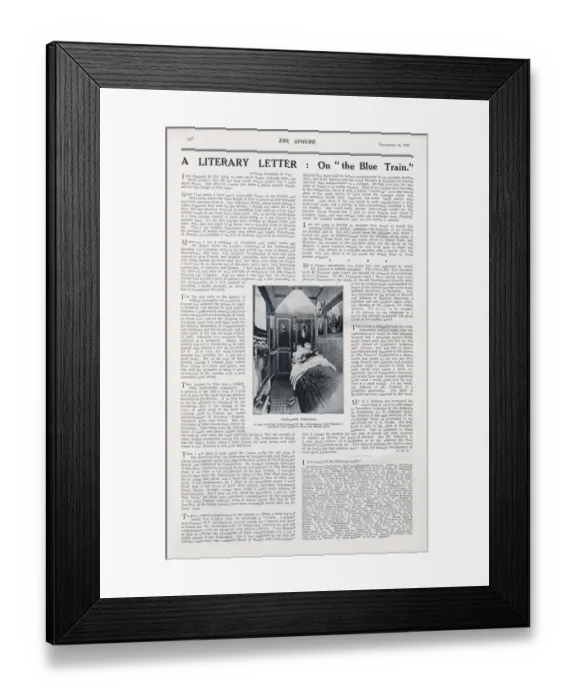 Framed Print : Reading in bed in the luxurious - The Blue Train Framed Print : Reading in bed in the luxurious - The Blue Train