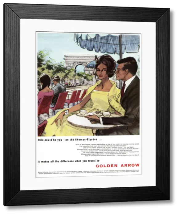 Framed Print : Advertisement for the Golden Arrow - British Railways Framed Print : Advertisement for the Golden Arrow - British Railways