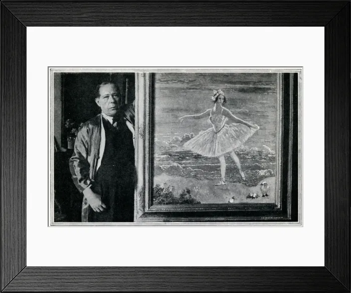Framed Print : Sir William Orpen with painting of Anna Pavlova Framed Print : Sir William Orpen with painting of Anna Pavlova
