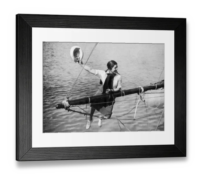 Framed Print : Joe Carstairs on her yacht Sonia, 1925 Framed Print : Joe Carstairs on her yacht Sonia, 1925