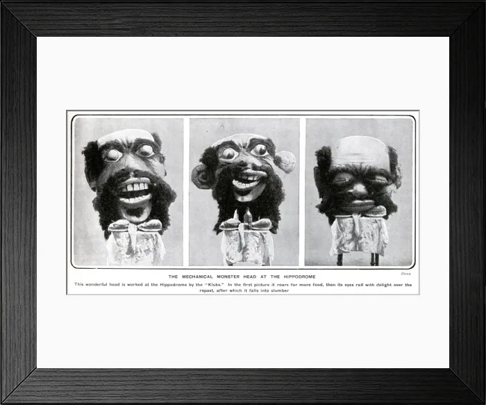 Framed Print : Mechanical monster head at the London Hippodrome Framed Print : Mechanical monster head at the London Hippodrome