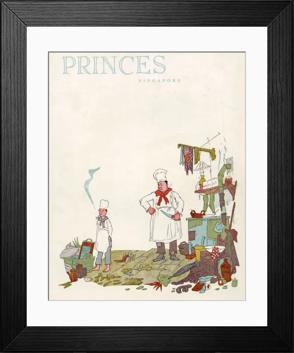 Framed Print : Menu card, Princes Restaurant, Singapore Framed Print : Menu card, Princes Restaurant, Singapore