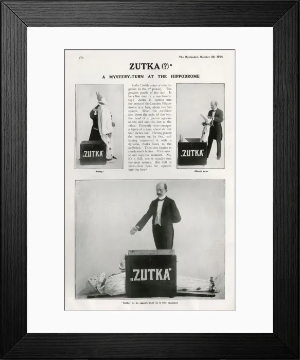 Framed Print : Zutka, the mystery turn at the London Hippodrome Framed Print : Zutka, the mystery turn at the London Hippodrome