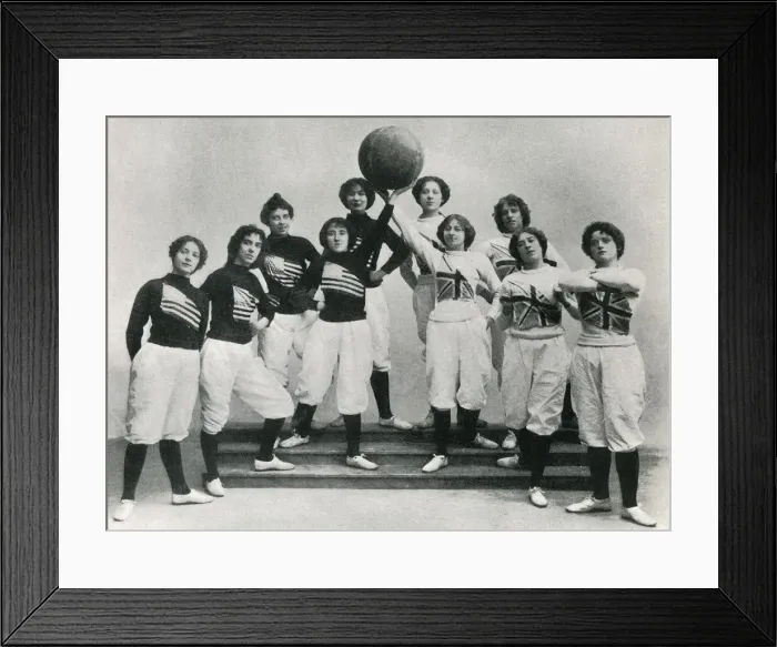 Framed Print : English and American netball teams at the Alhambra Framed Print : English and American netball teams at the Alhambra