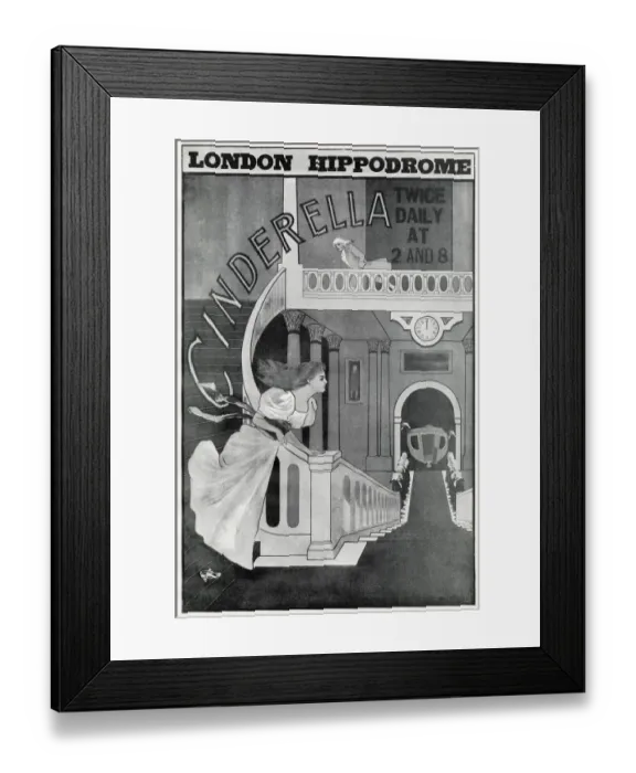 Framed Print : Poster for Cinderella at the London Hippodrome, 1900 Framed Print : Poster for Cinderella at the London Hippodrome, 1900