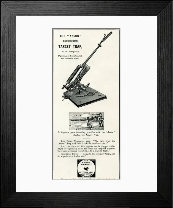 Framed Print : Advert, Anson Double-Rise Target Trap Framed Print : Advert, Anson Double-Rise Target Trap