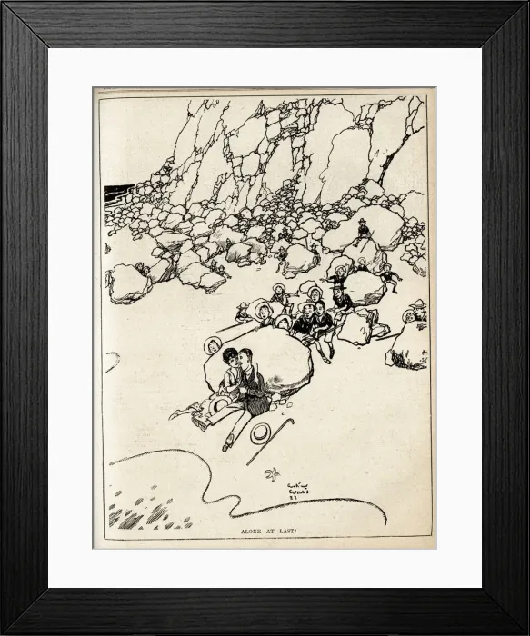Framed Print : Cartoon, Alone At Last Framed Print : Cartoon, Alone At Last