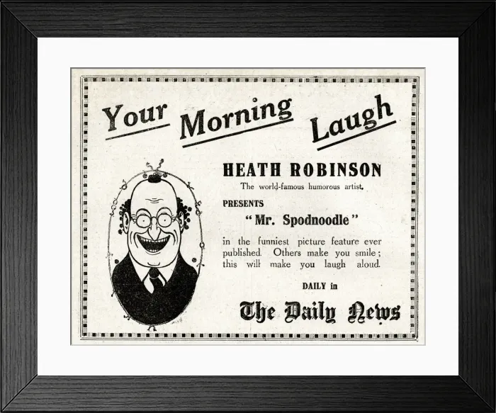 Framed Print : Advert, Heath Robinson in The Daily News Framed Print : Advert, Heath Robinson in The Daily News